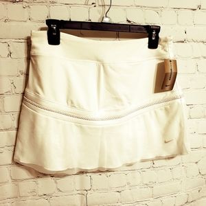 NWT WHITE/CREAM NIKE TENNIS DRI-FIT SKIRT/SKORT